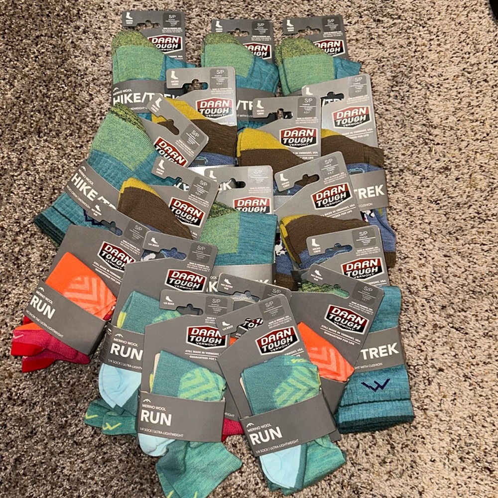 16 pairs of Darn Tough socks